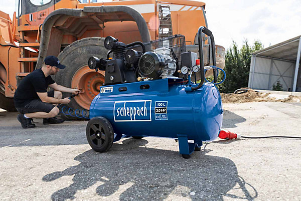 Compresseur d'air Sheppach HC550TC 3 cylindres 100L 200W