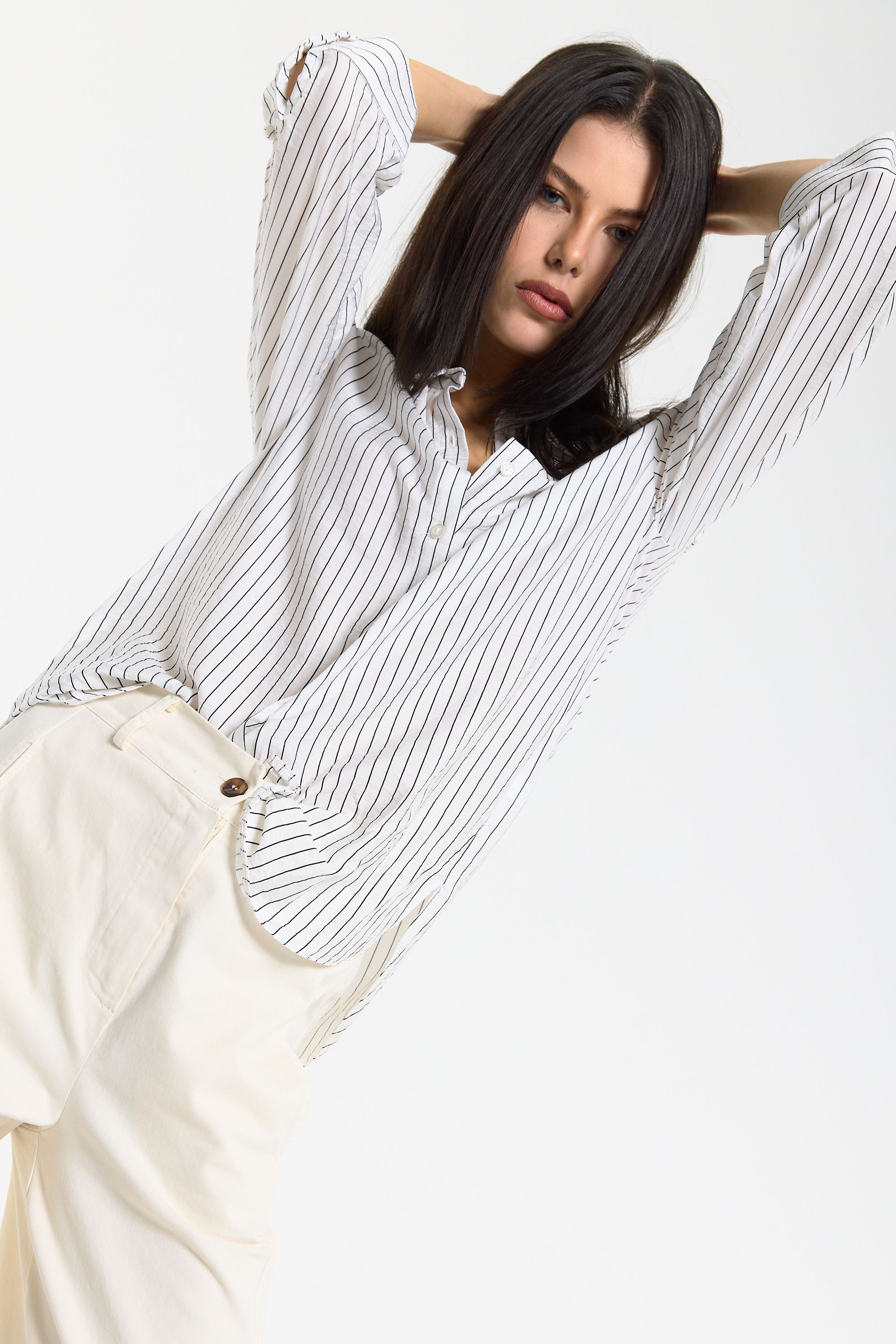 House of Holland Pinstripe Relaxed Fit Button Shirt
