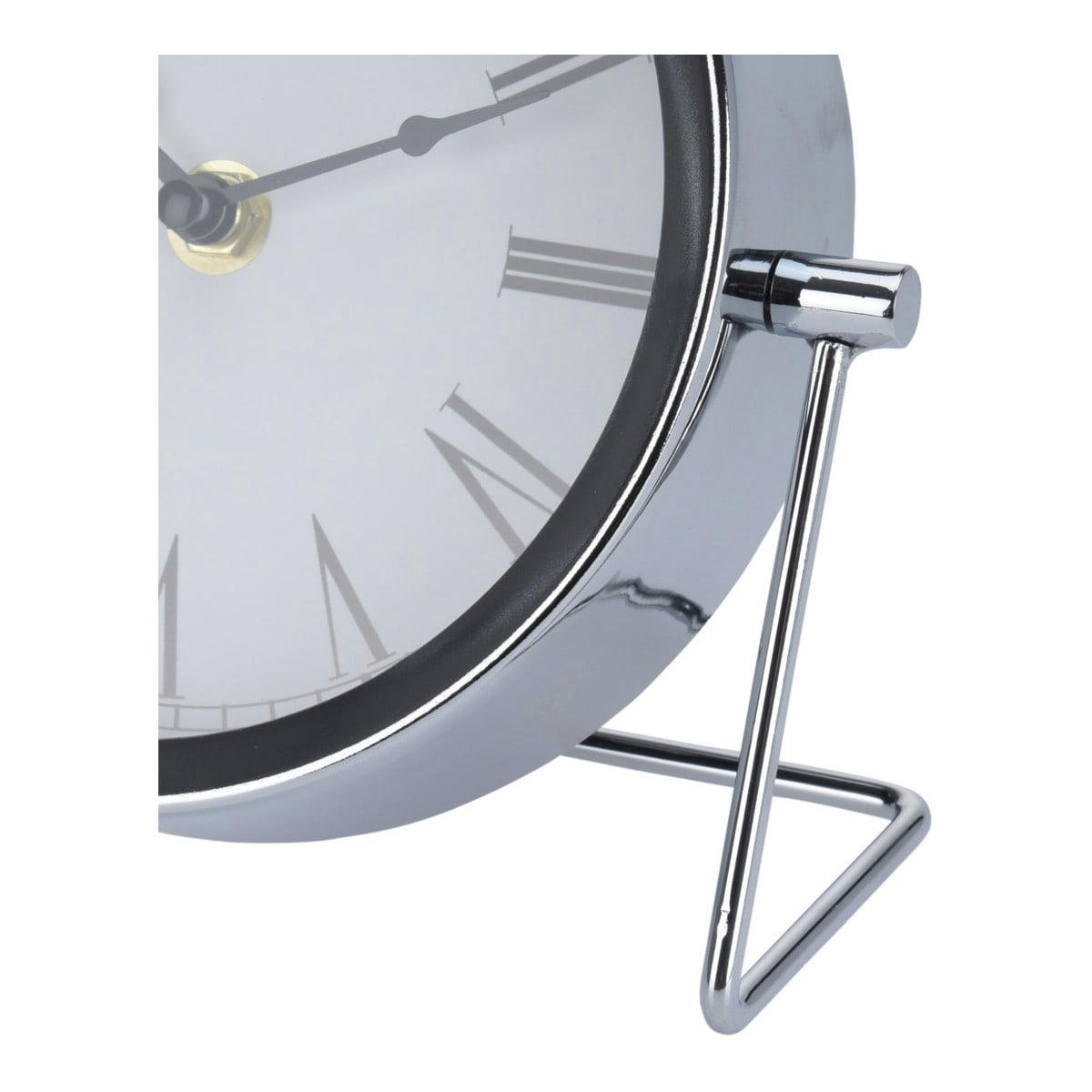 - Horloge à poser en métal argenté chiffres romains