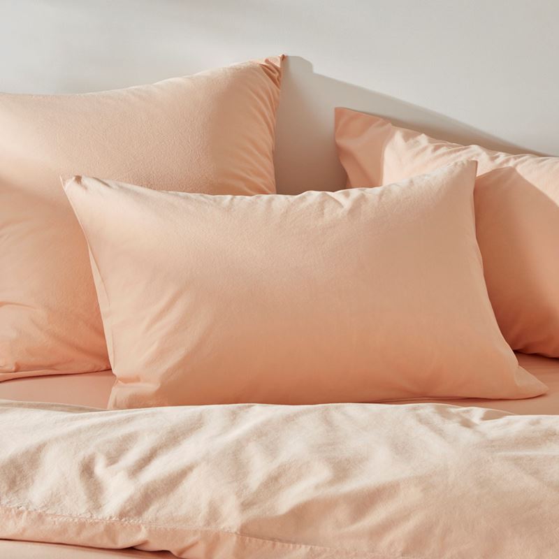 Stonewashed Cotton Pale Peach Quilt Cover Separates