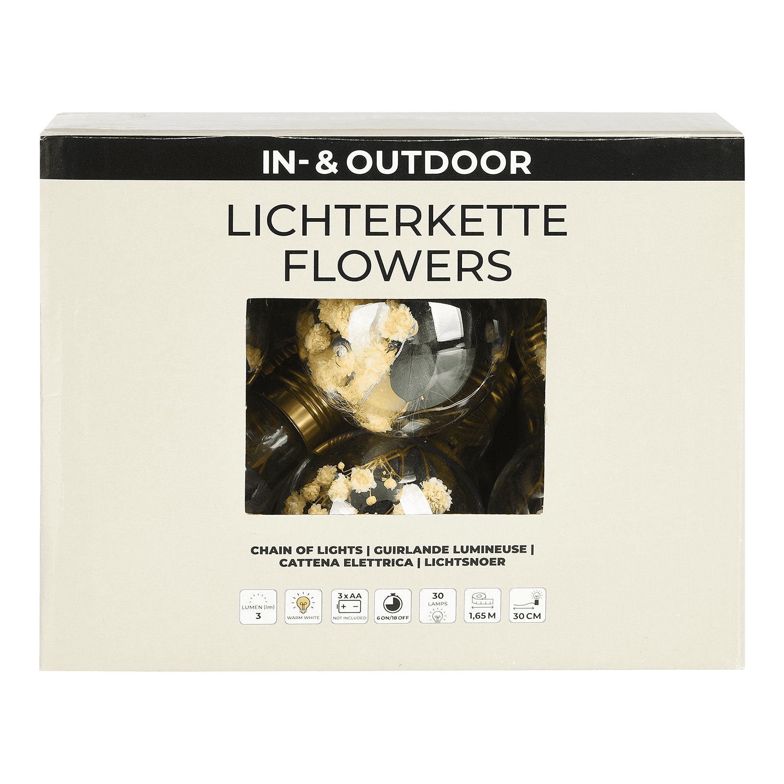 Outdoor-Lichterkette Trockenblumen Türkis,L 1.650 mm