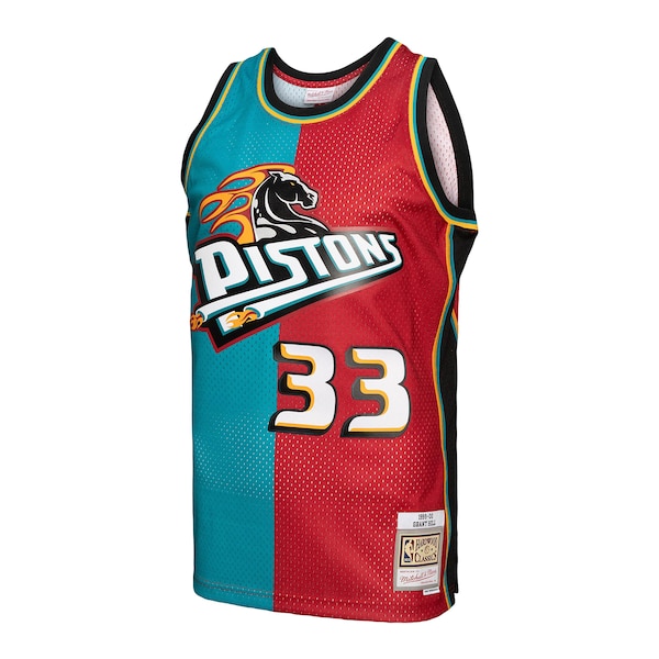 Grant Hill Detroit Pistons Hardwood Classics 1999/00 Split Swingman Jersey - Teal/Red