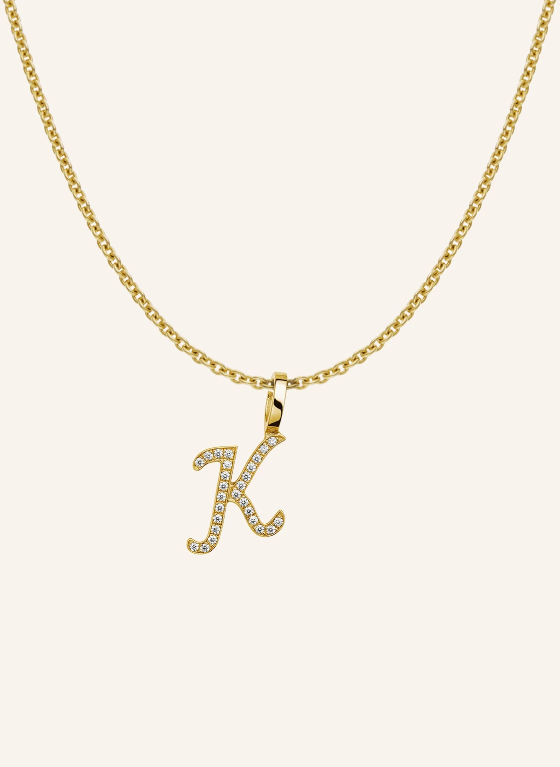CADA Kette TINY DIAMOND LETTER K