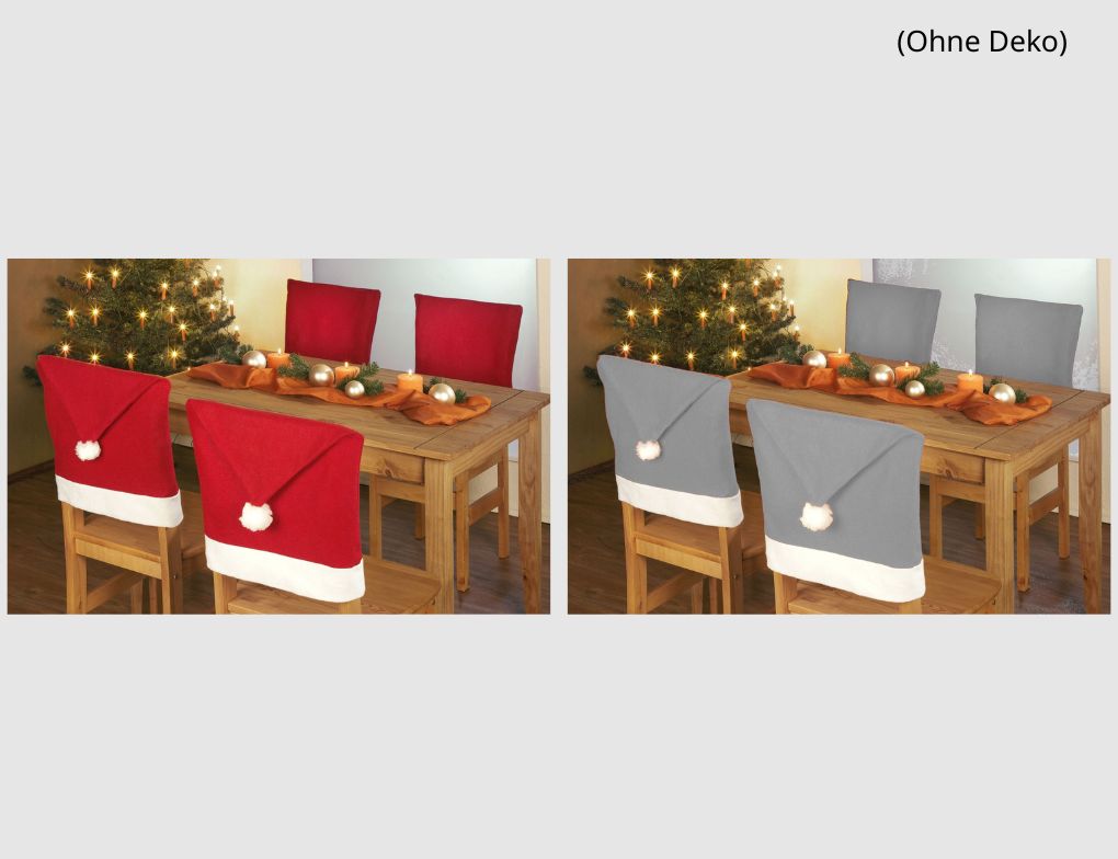Stuhlhusse Nikolaus Grau oder Rot