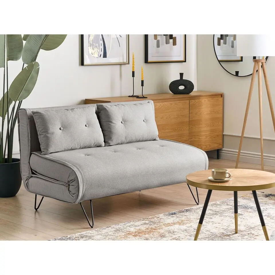 VESTFOLD - Slaapbank - Lichtgrijs - Polyester