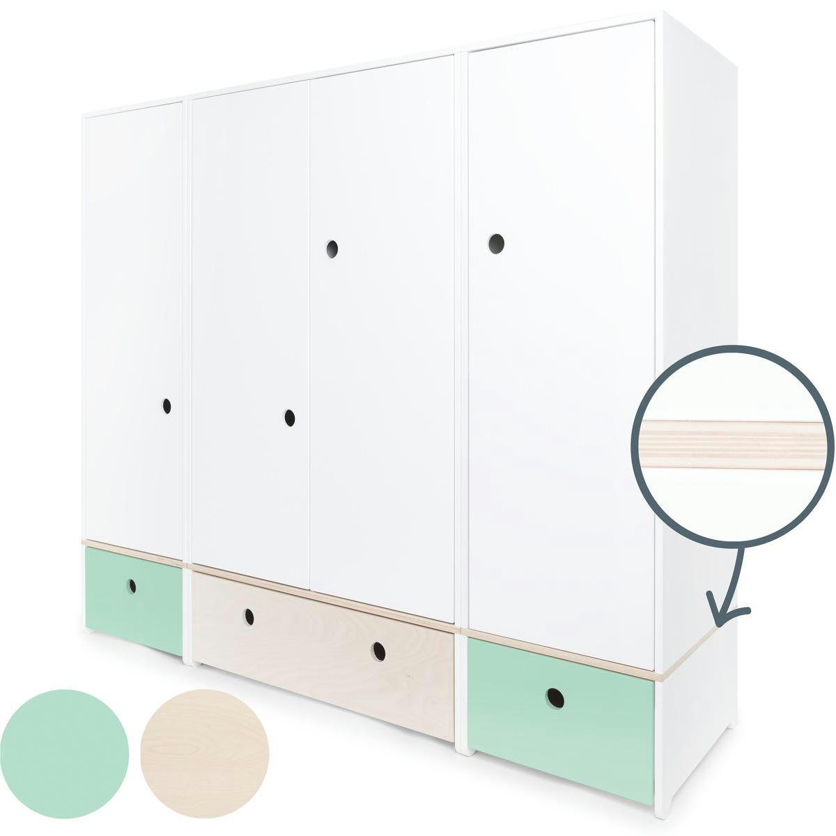 COLORFLEX - Armoire 4 portes vert menthe