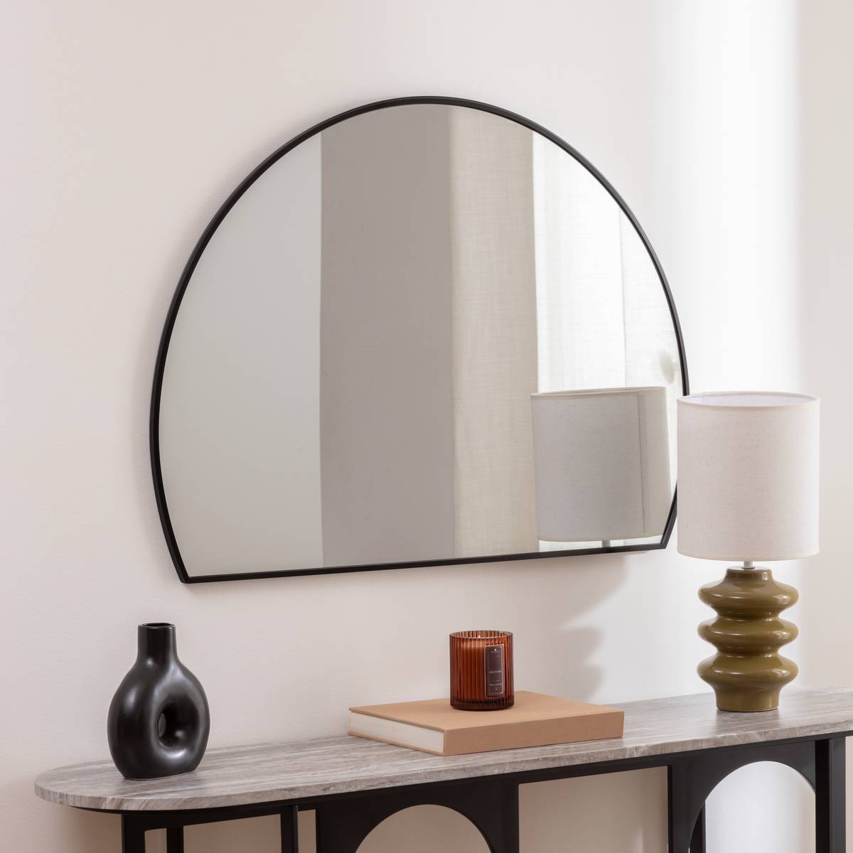 Wall Mirror "Alice" Black, 90x65 cm