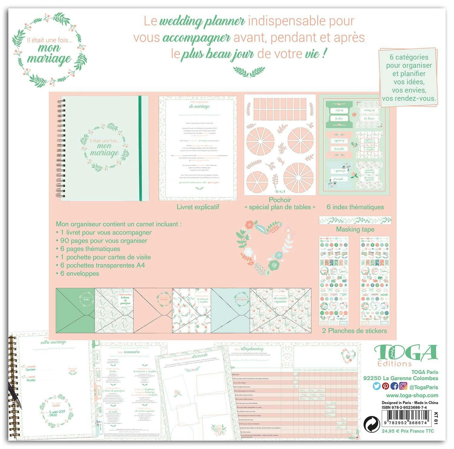 - Kit de papeterie mon organiseur de mariage