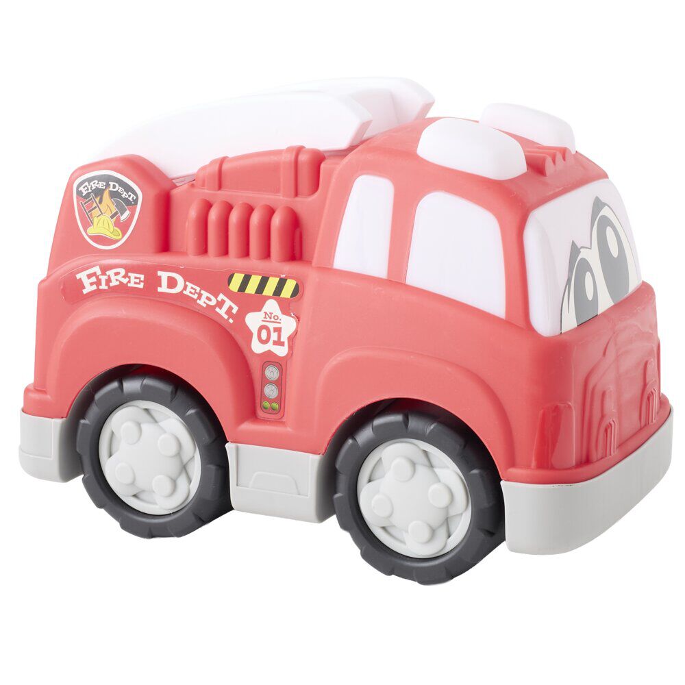 Camion de pompier mignon sonore avec échelle plastique rouge 24,5x14xH18cm