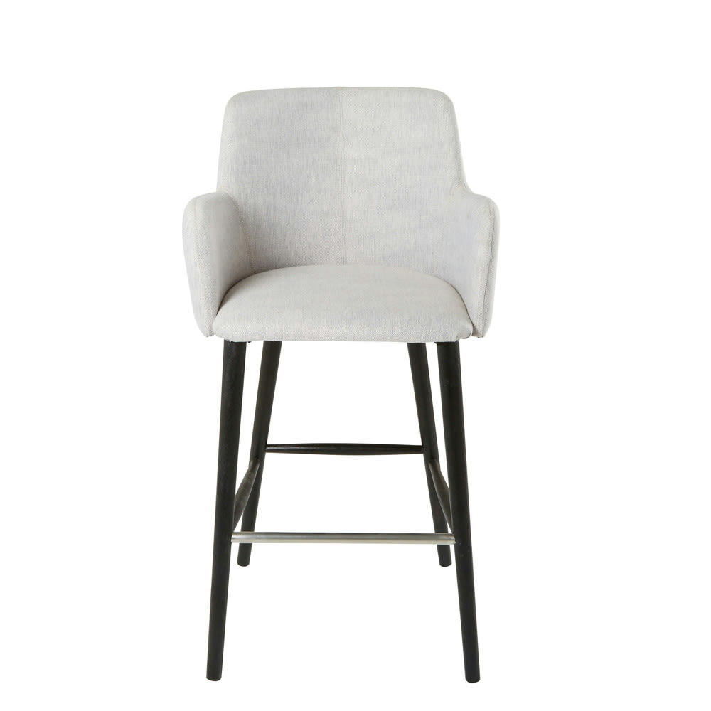 Doris Business - Chaise de bar professionnelle vintage gris clair chiné H110