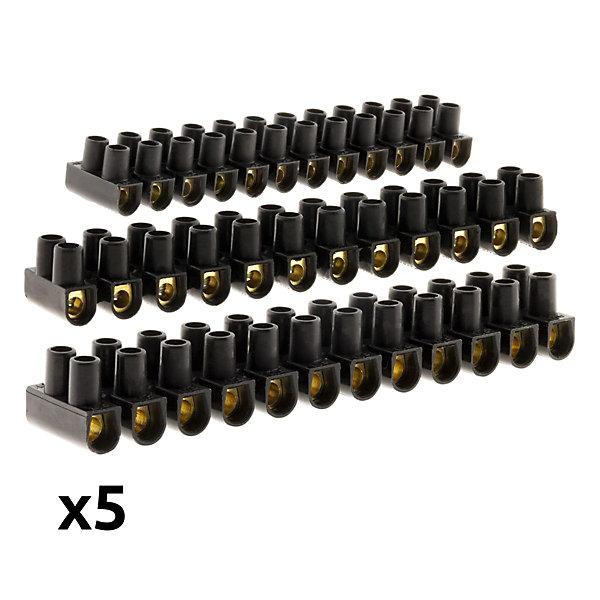 Lot 5 barrettes 3x6mm²   2x10mm² - Noir - Zenitech