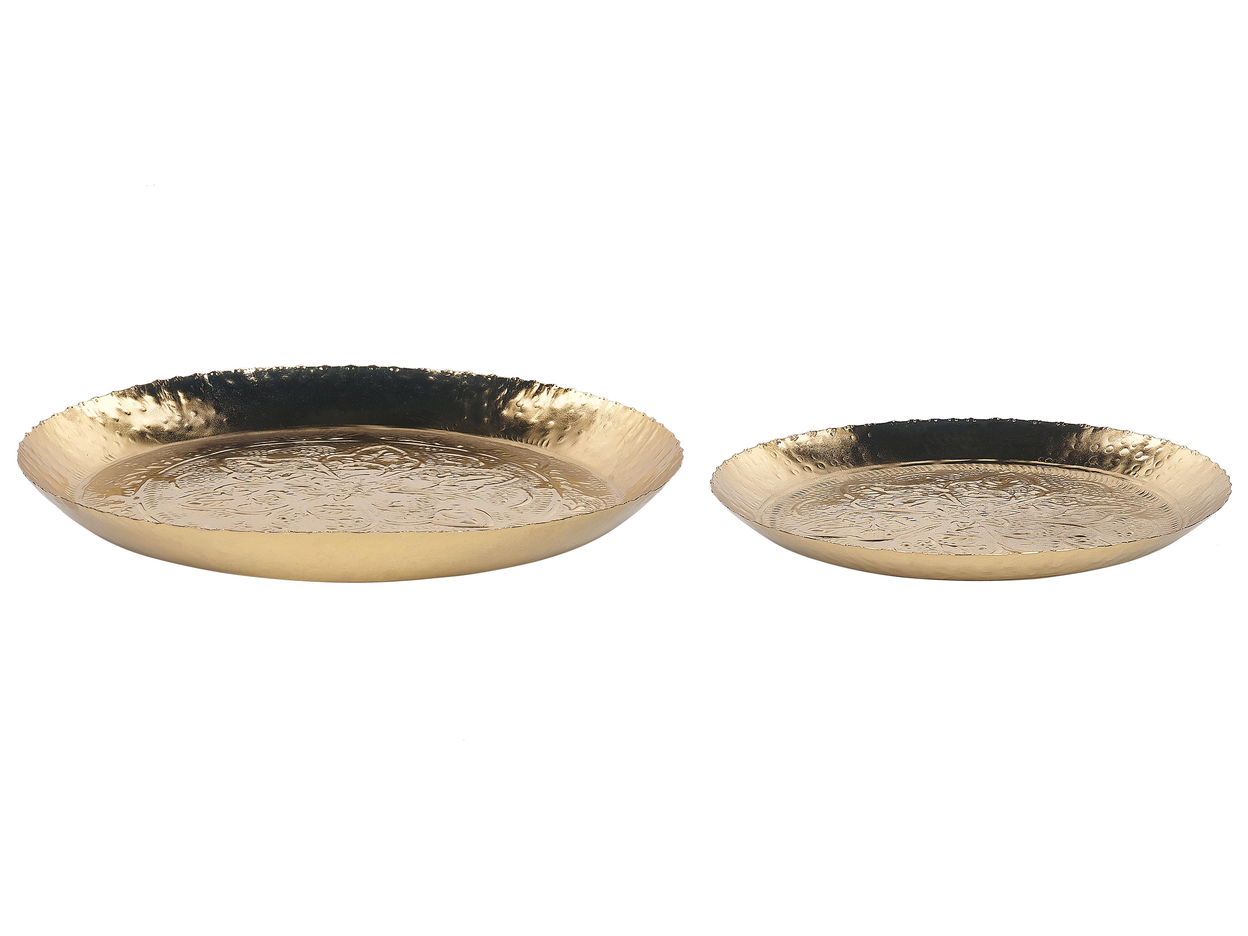 Set of 2 Trinket Dishes SADANE Metal Gold