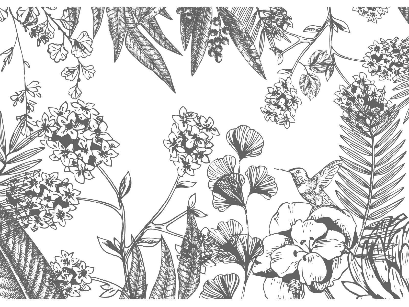 - Papier peint panoramique adhésif orée du bois gris foncé 3m50x2m50