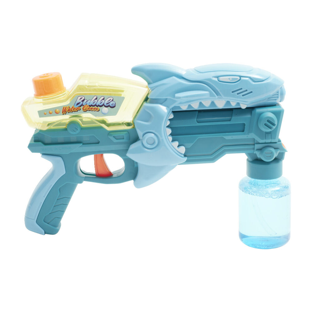 Pistolet à eau enfant requin lance bulle 27x6,5xH17,5cm (2 modèles)