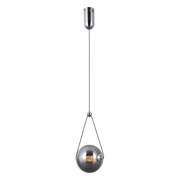 Lampa wisząca RASTIA chromowana dymiona LED 1x6W Ciepła biel 180lm Italux