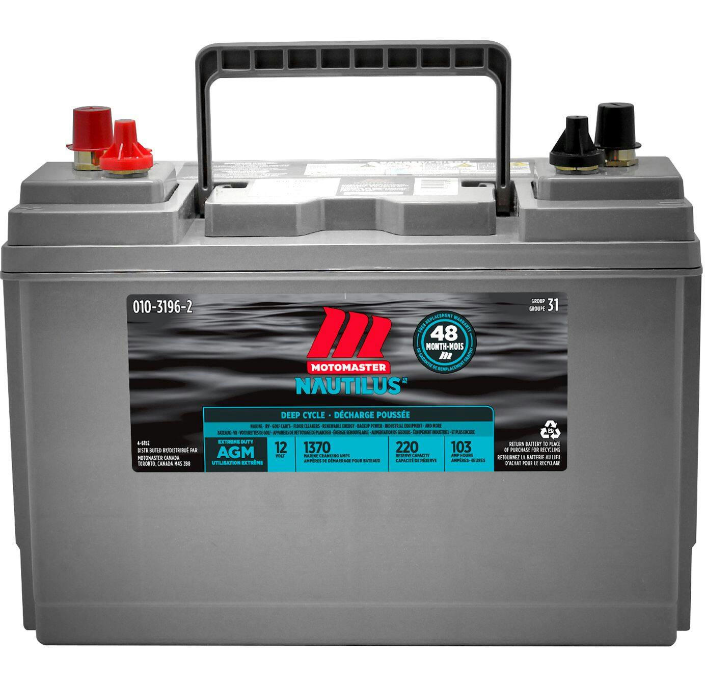 MOTOMASTER NAUTILUS EXTREME AGM Group Size 31 Battery