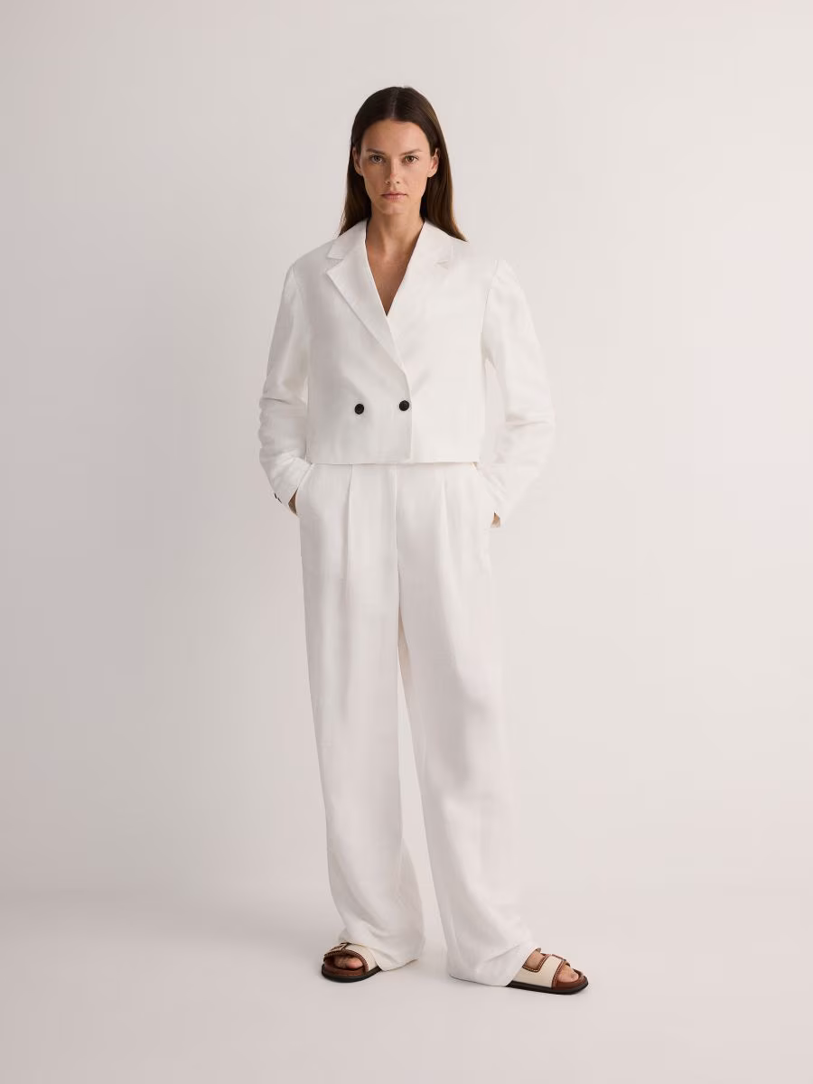 Linen Rich Blazer With Viscose Blend