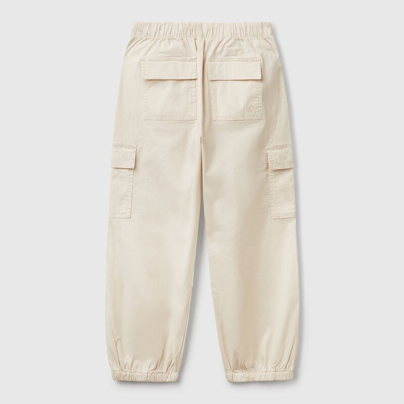 Stretch cotton cargo trousers