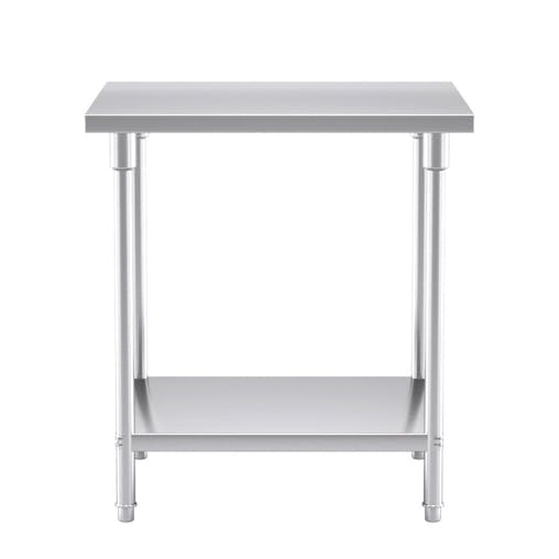 SOGA Commercial 2-Tier Prep Workbench - Stainless Steel Kitchen Table 80x70x85cm