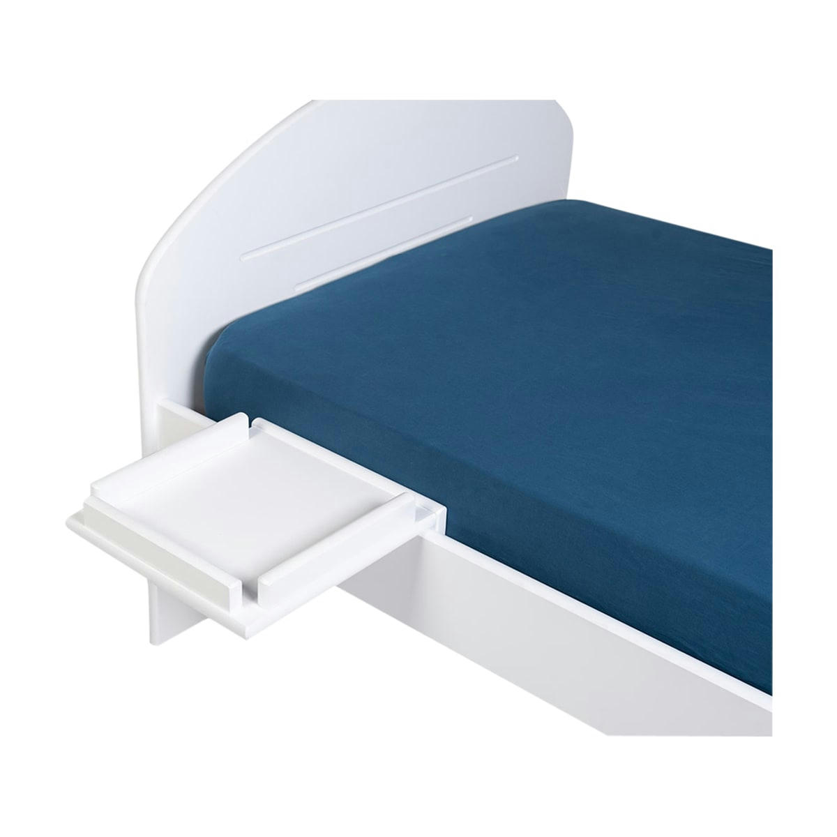 ARES - Tablette pour lit bois massif blanc