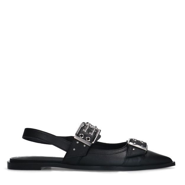 Zwarte buckle slingbacks