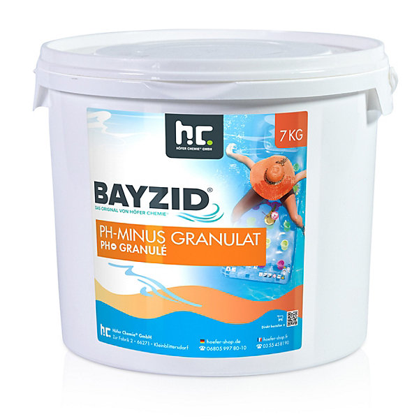 Bayzid Ph Minus Granulés 2 x 7 Kg, Régulation Sûre Et Efficace Du Ph Piscine