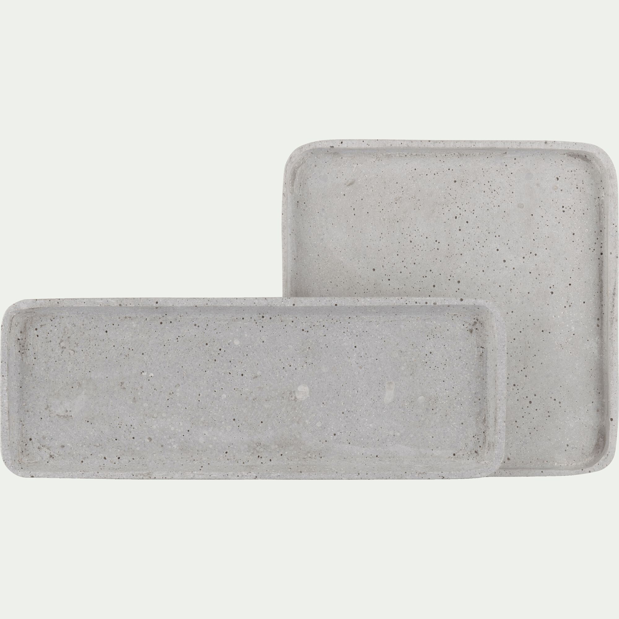 CALCIS - Plateau rectangulaire effet béton en polystone - gris 13,5x36cm