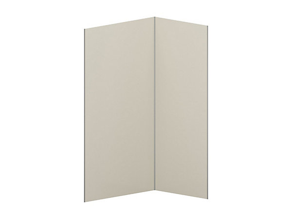 Lot de 2 panneaux muraux de douche ivoire en aluminium avec profilés - L90 x L120 x H210 cm - ITZIAR