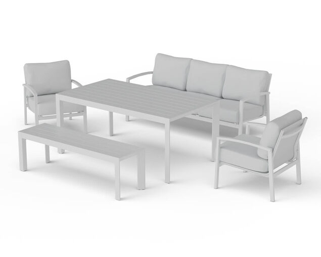 Jette 8 Seater Low Dining Setting Bundle - Bone