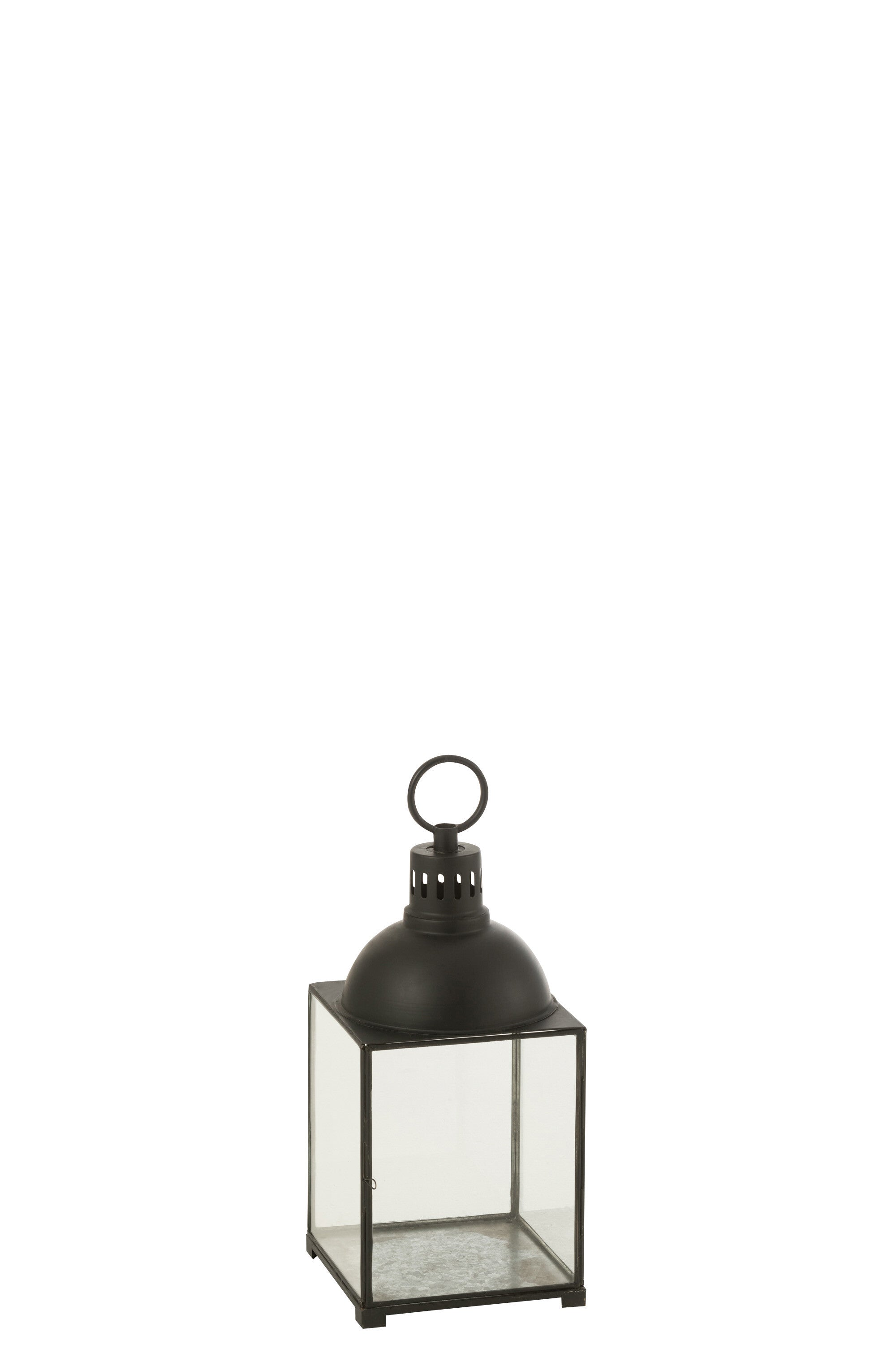 J-Line lantaarn Hagrid - glas/ijzer - zwart - small