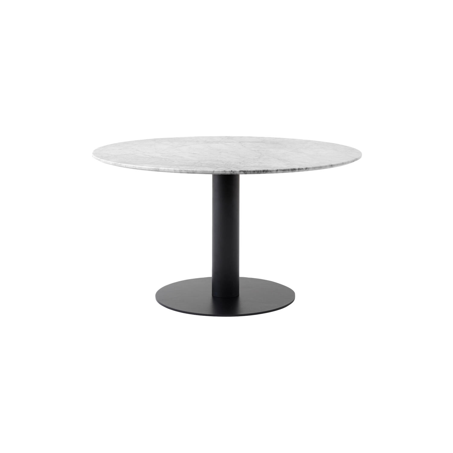 In Between SK20 Dining Table, matt black/bianca carrara marble