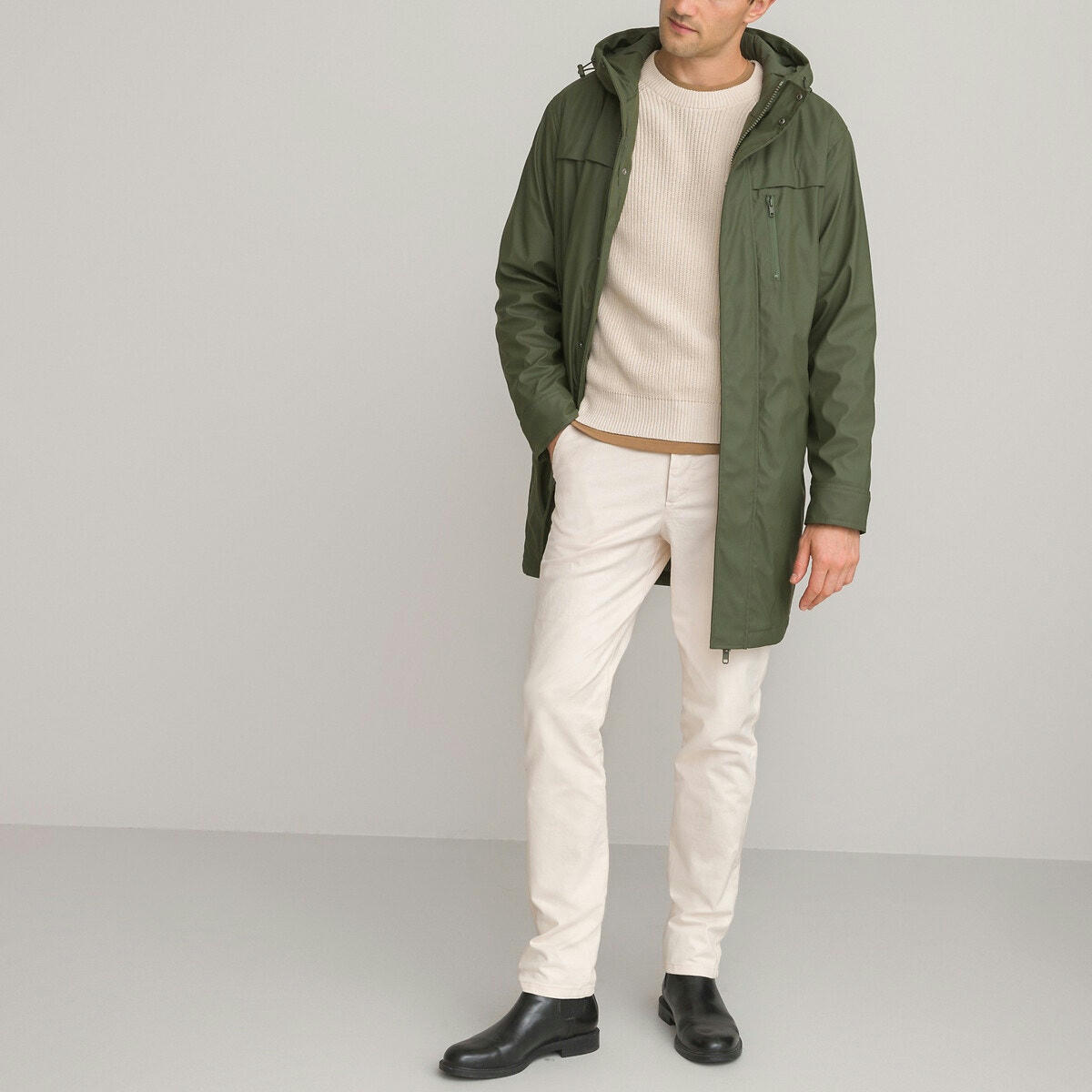 Parka mi-longue col montant