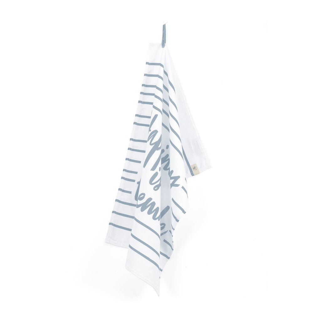 Walra - Theedoek Dry with Happiness - 50x70 - Jeans Blauw