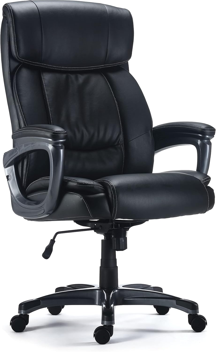 Staples Lockland Ergonomic Leather Managers Big & Tall Chair, 400 lb. Capacity, Black, 2/Pack