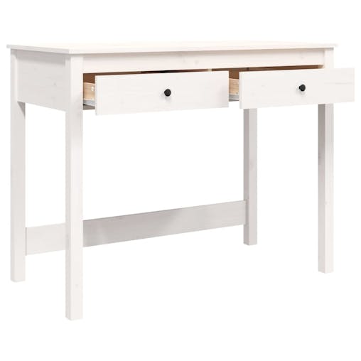 NNEVL Desk with Drawers White 100x50x78 cm Solid Wood Pine