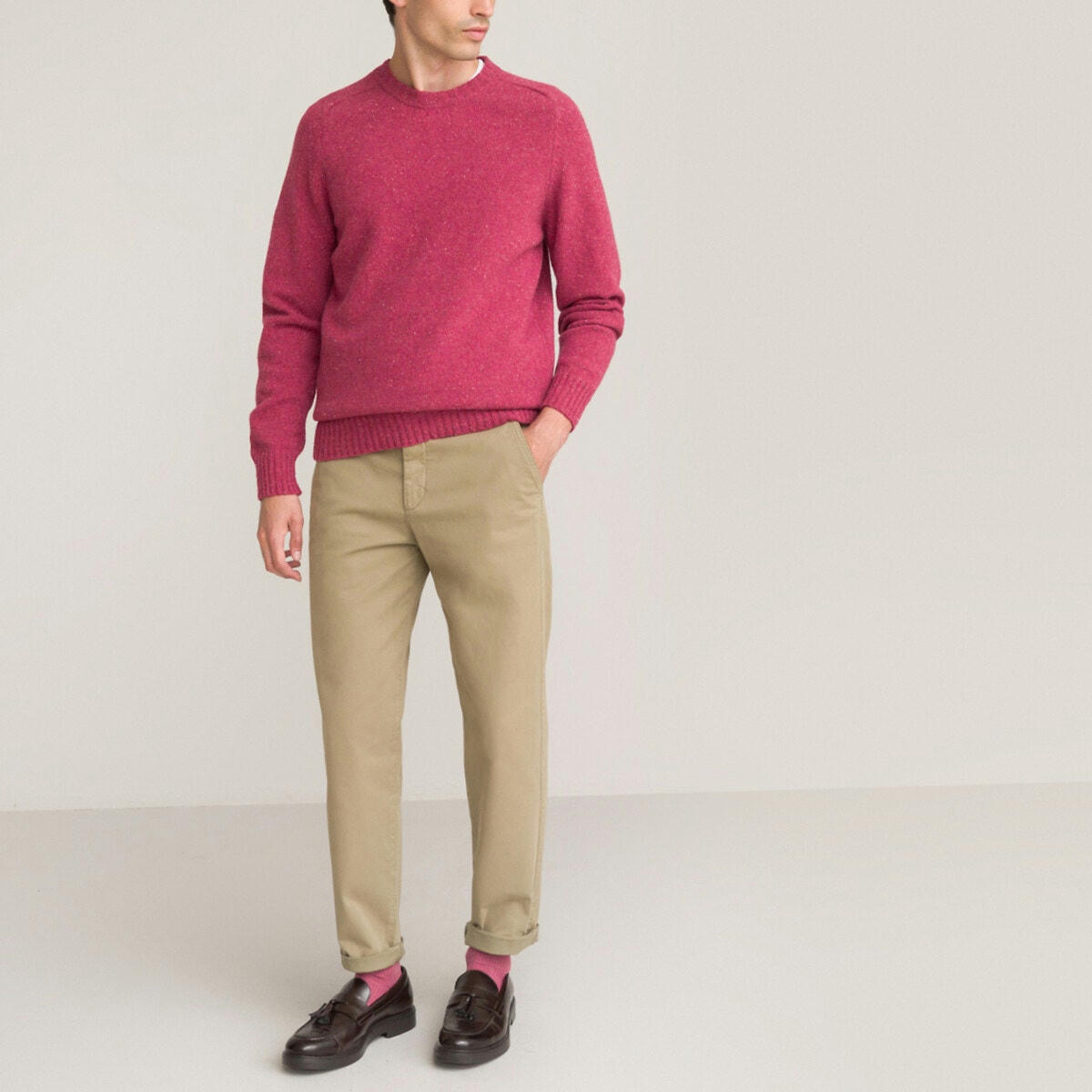 Pull col rond en fine maille, made in Europe