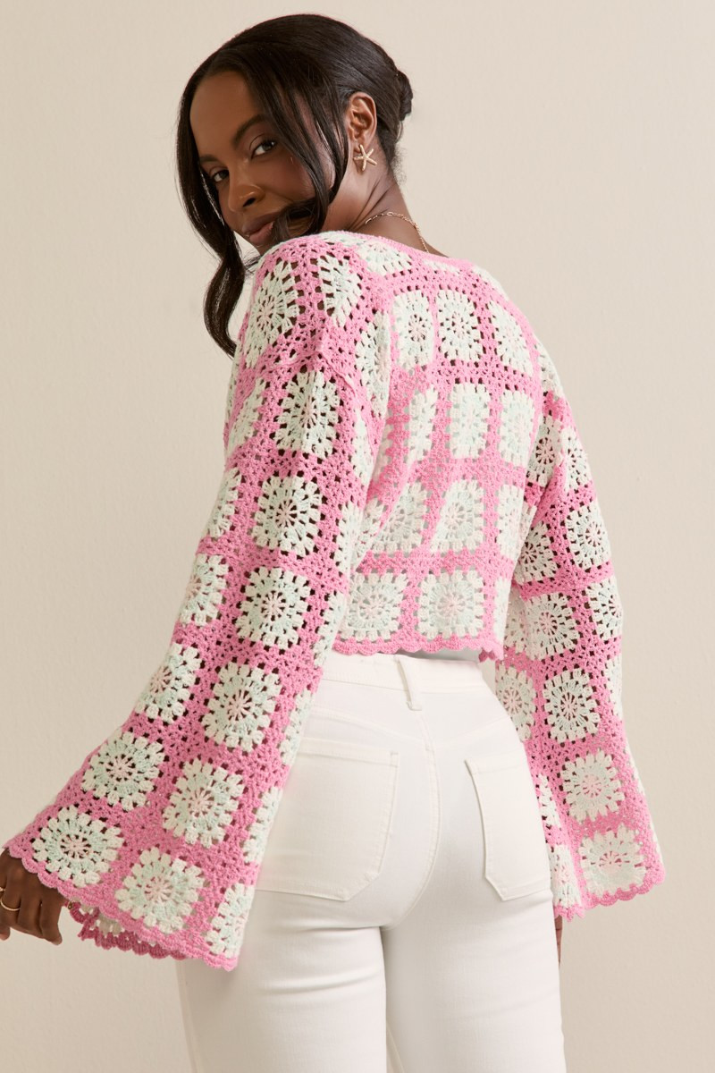 Lilly Tie Front Crochet Cardigan