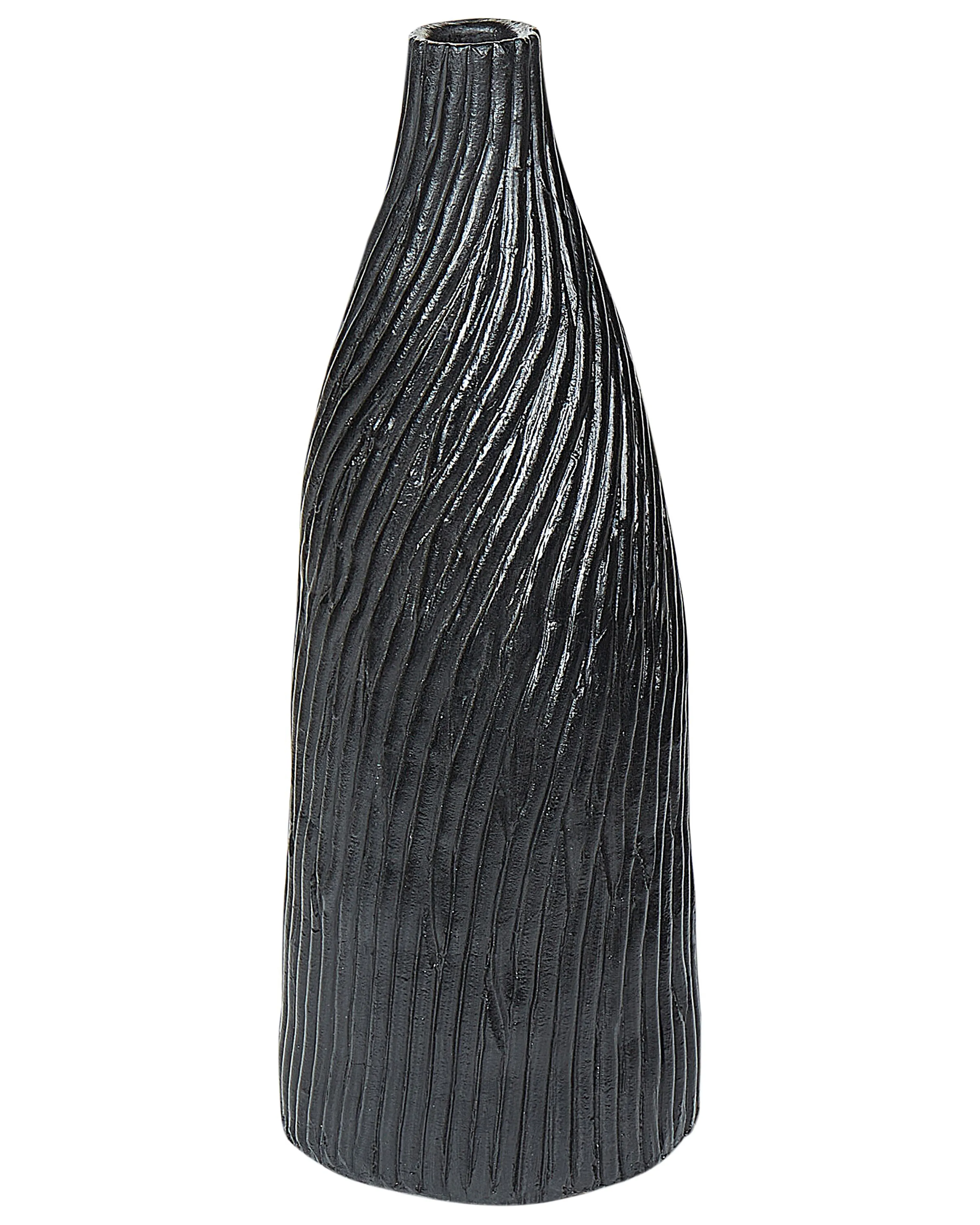 Decorative Vase FLORENTIA Ceramic 50 cm Black