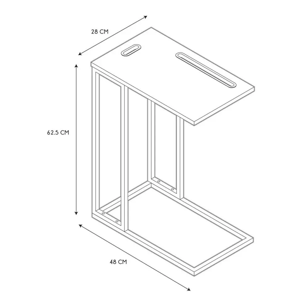 Home Deco Factory Bijzettafel - hout - metaal - H66 cm