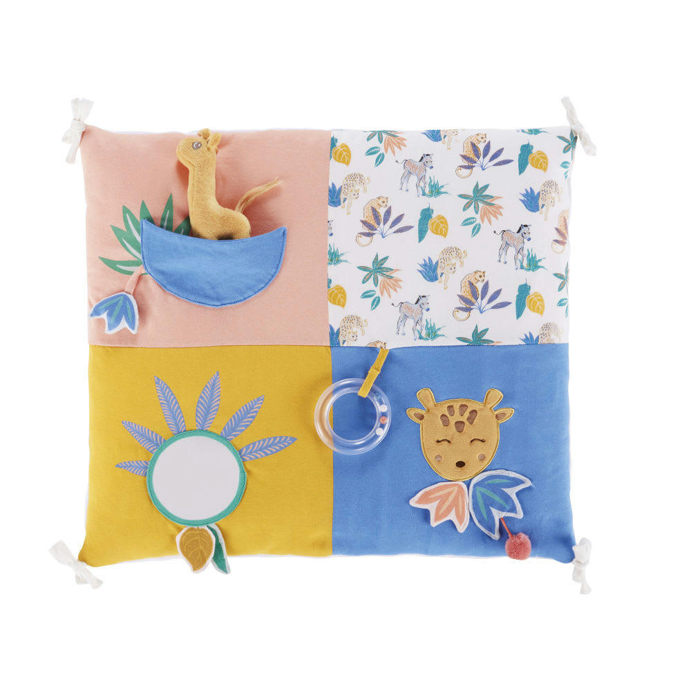 MADRID - Panneau d'activité bébé animaux en coton biologique multicolore