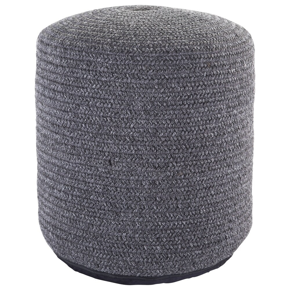 Corinth Solid Dark Gray Indoor/ Outdoor Pouf/ Floor Pillow