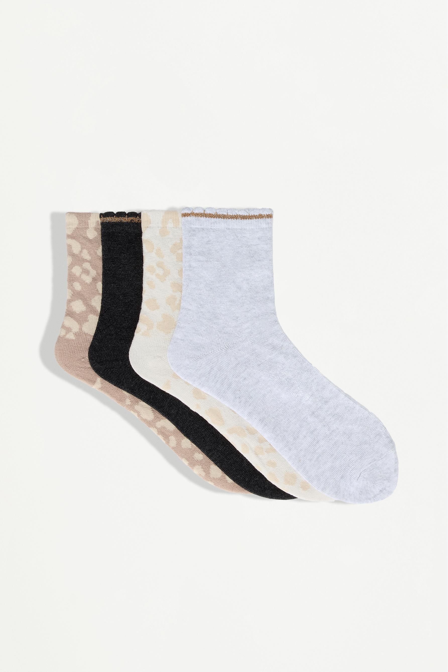 Calcetines cortos animal print (Pack 4)