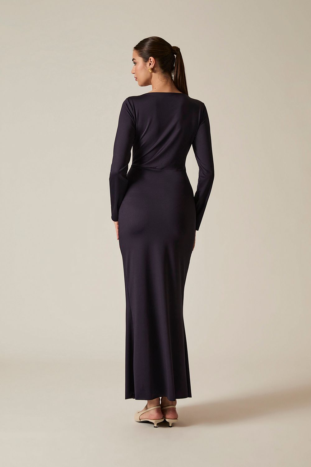 James Lakeland Navy Sculpted Maxi Dress