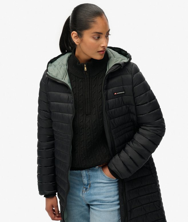 Hooded Fuji Lite Mid Length Padded Jacket