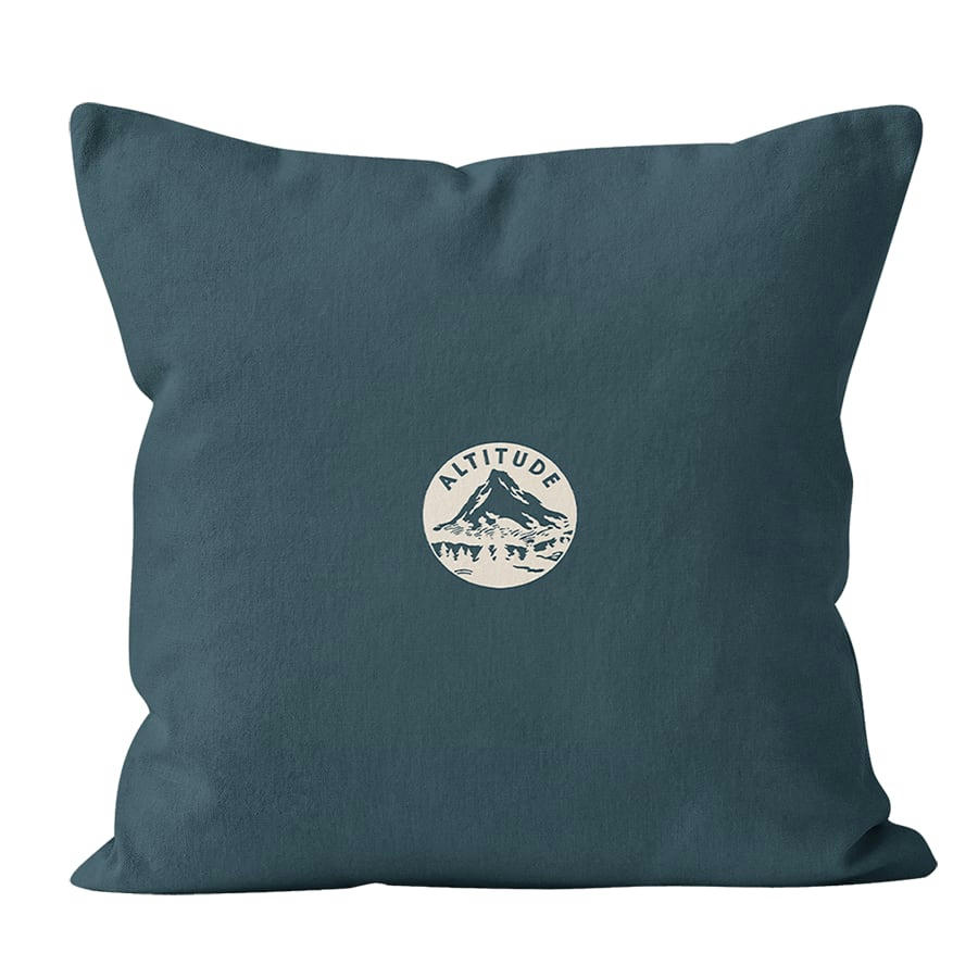 - Coussin dessin velours bleu 60x60cm