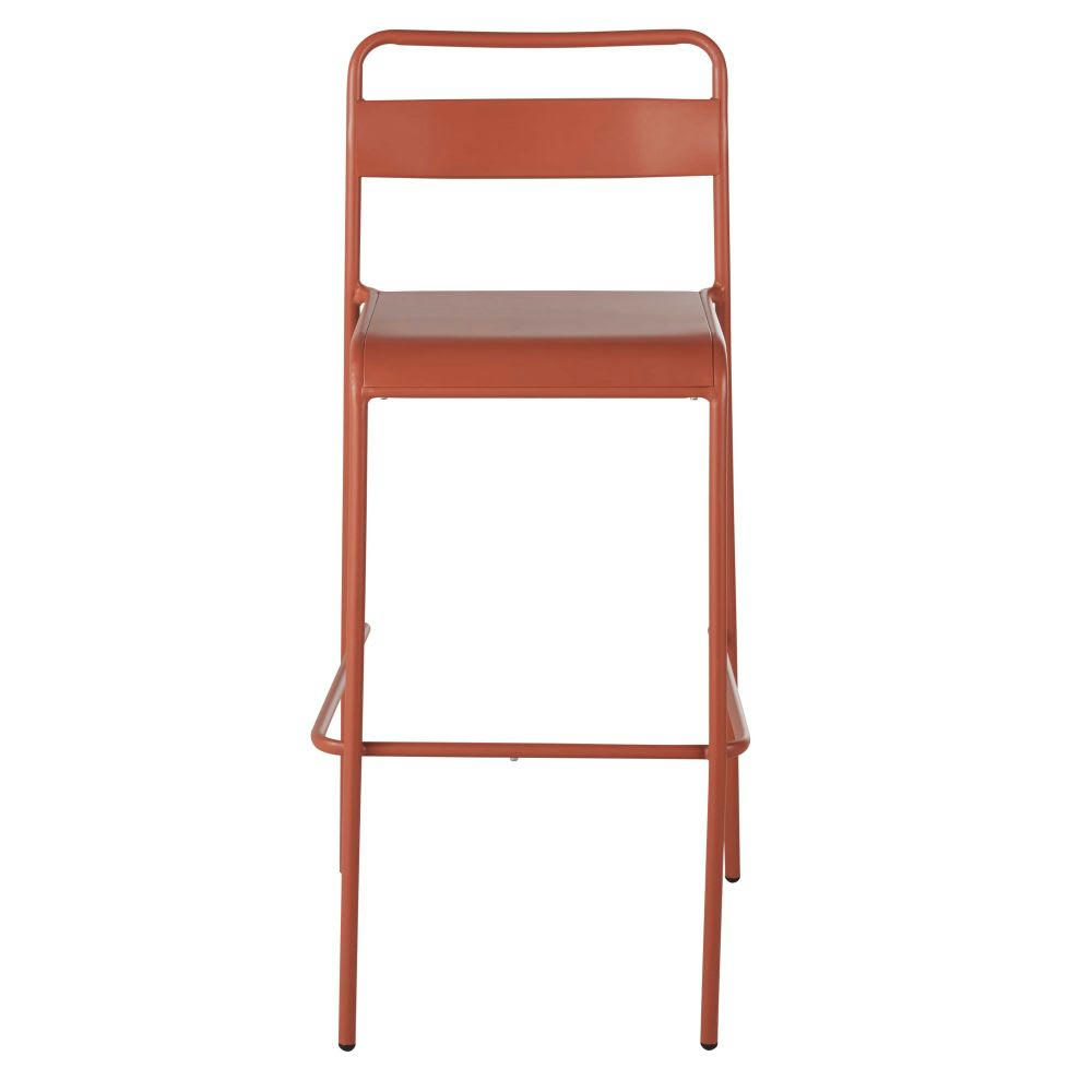 Belleville Business - Chaise de bar professionnelle en métal terracotta