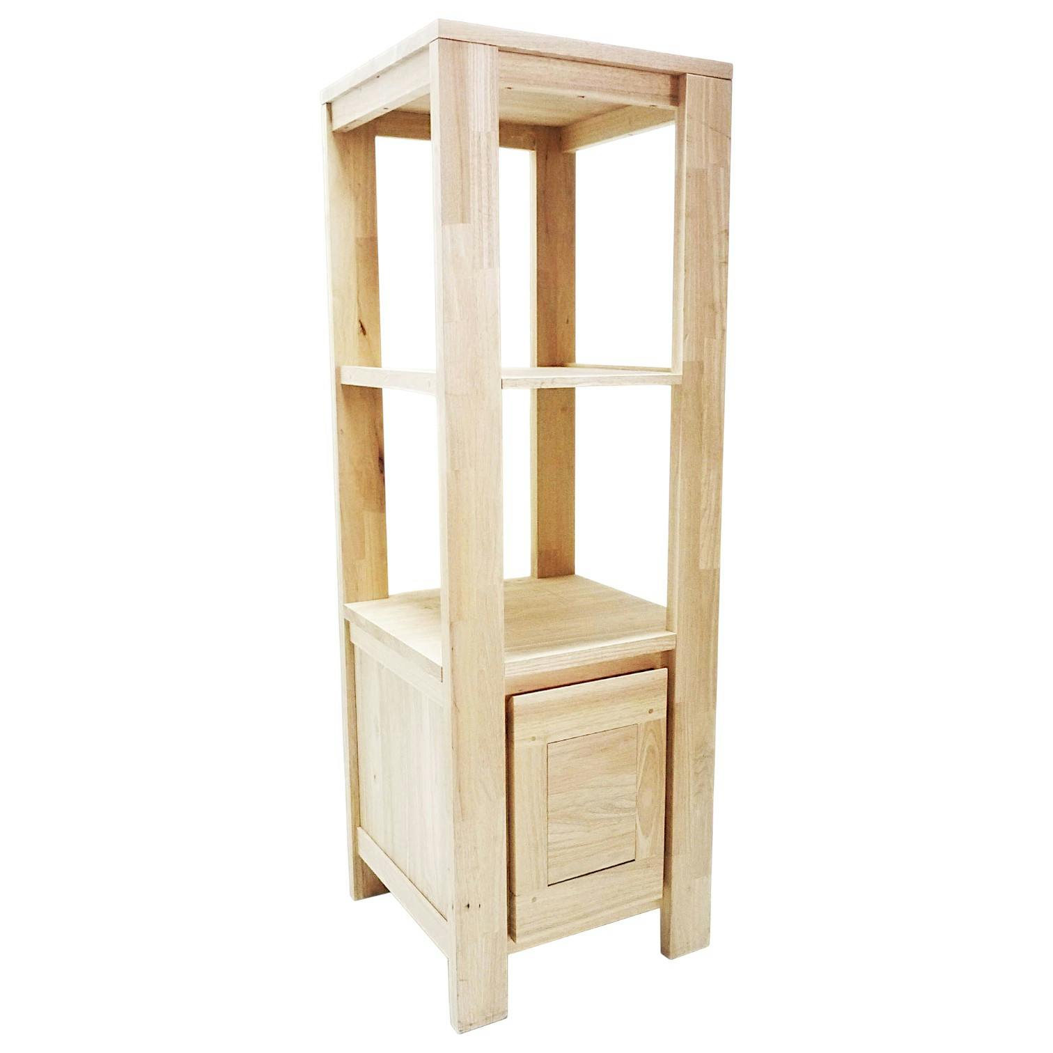 Colonne Hévéa 1 porte, 2 étagères 50x50x150cm OLGA
