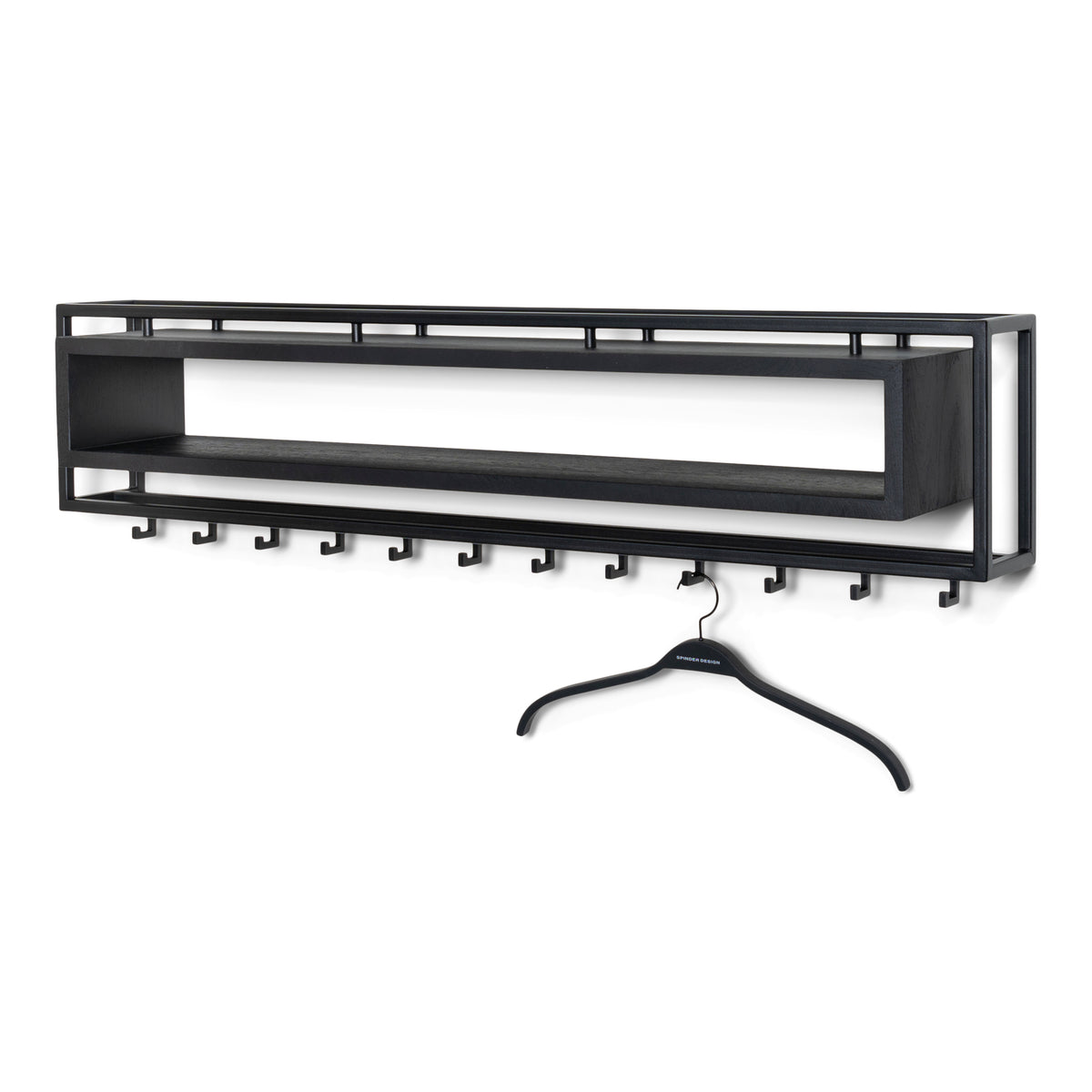 Spinder Design kapstok School 120 Black Edition - Zwart - 12 haken