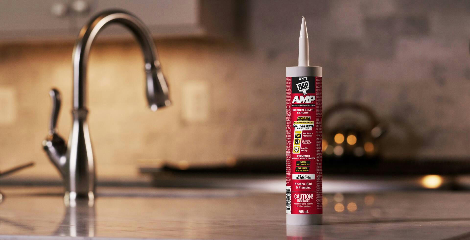DAP Advanced Modified Polymer Kitchen and Bath Sealant, White, 300-ml