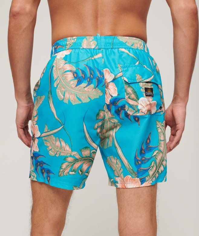 Recycled Hawaiian Print 17-inch Swim Shorts